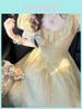 French Romantic Sweet Floral Dress With Knit Fabric And Sleeveless Design For Summer Fashion