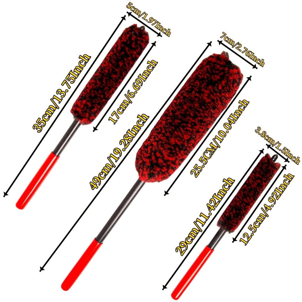 Flexible Car Wheel Cleaning Brush - Bendable, Soft Fleece Material, Ideal for Easy Rim, Tire, Exhaust Pipe, and Engine Bay Reach, Wheel Cleaning Brush