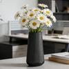 White Ceramic Vase Small Ribbed Textured Flower Vase for Pampas Grass Home Living Room Bedroom Dining Table Farmhouse Kitchen Shelf Table Decor