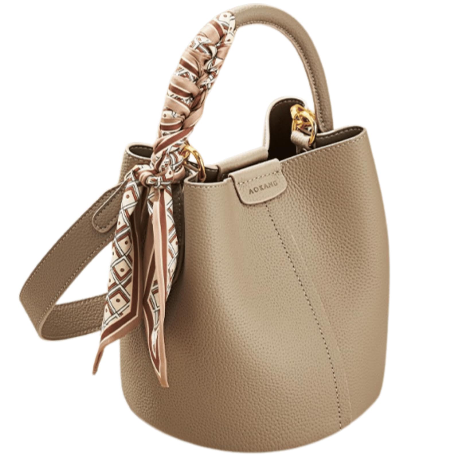 Nestkanina Women s Bucket Bag, Handbag, Stylish Shoulder Bag, Simple PU Leather Bag, Large Capacity, Crossbody Bag, BG34 (Grey Beige)