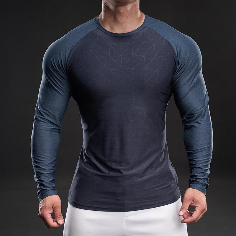 Spring Men's Long-sleeved Ice Silk T-shirt New Casual Round Neck Handsome Base Shirt Young Slim Men
