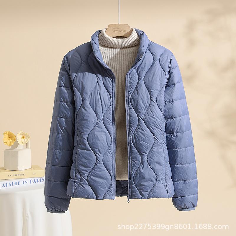 Autumn and Winter Stand-up Collar Light and Thin Women's Down Jacket White Duck Down Light and Warm Autumn and Winter Thin Large-size Jacket Han Chao