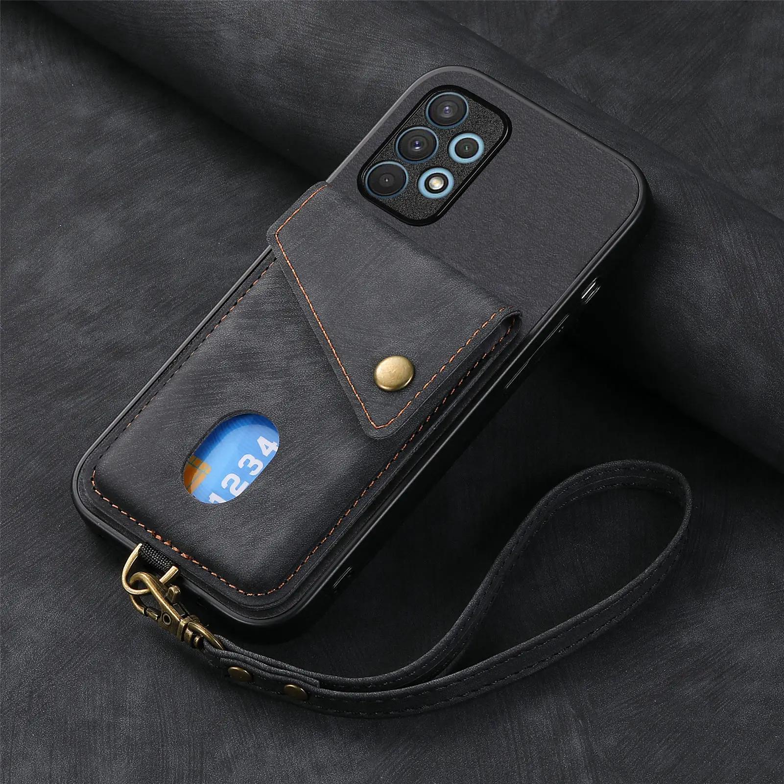 

Magnet Case For Samsung Galaxy A56 A55 A54 A53 A52 A36 A35 A34 A33 A26 A25 A15 A16 Card Slot Wallet Lanyard Leather Case Cover Galaxy A12-Case & Strap чёрный