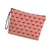 Korean Cherry Plaid Cosmetic Bag Large Capacity Stationery Bag Travel Toiletry Bags Portable Multifunctional Storage Pouch