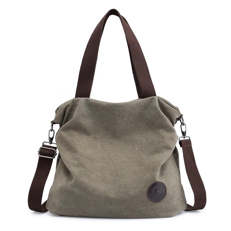 Casual Simple Artistic Canvas Bag Female Bag Hand Bill of Lading Shoulder Crossbody Bag Mori Female Department Student Canvas Bag Large Bag