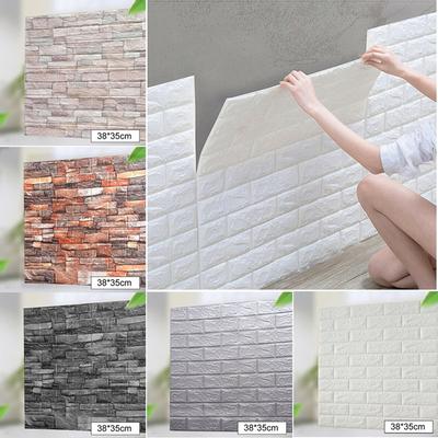 10/20 ks 3D samolepka na cihlovou zeď Samolepící voděodolná tapeta z pěnového panelu Koupelna Kuchyň