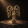 Lobster-Shaped Brasses Figurine with Antique Brasses Tone for Home, Office, Cabinet, Entryway Table, and Shop Counter Display