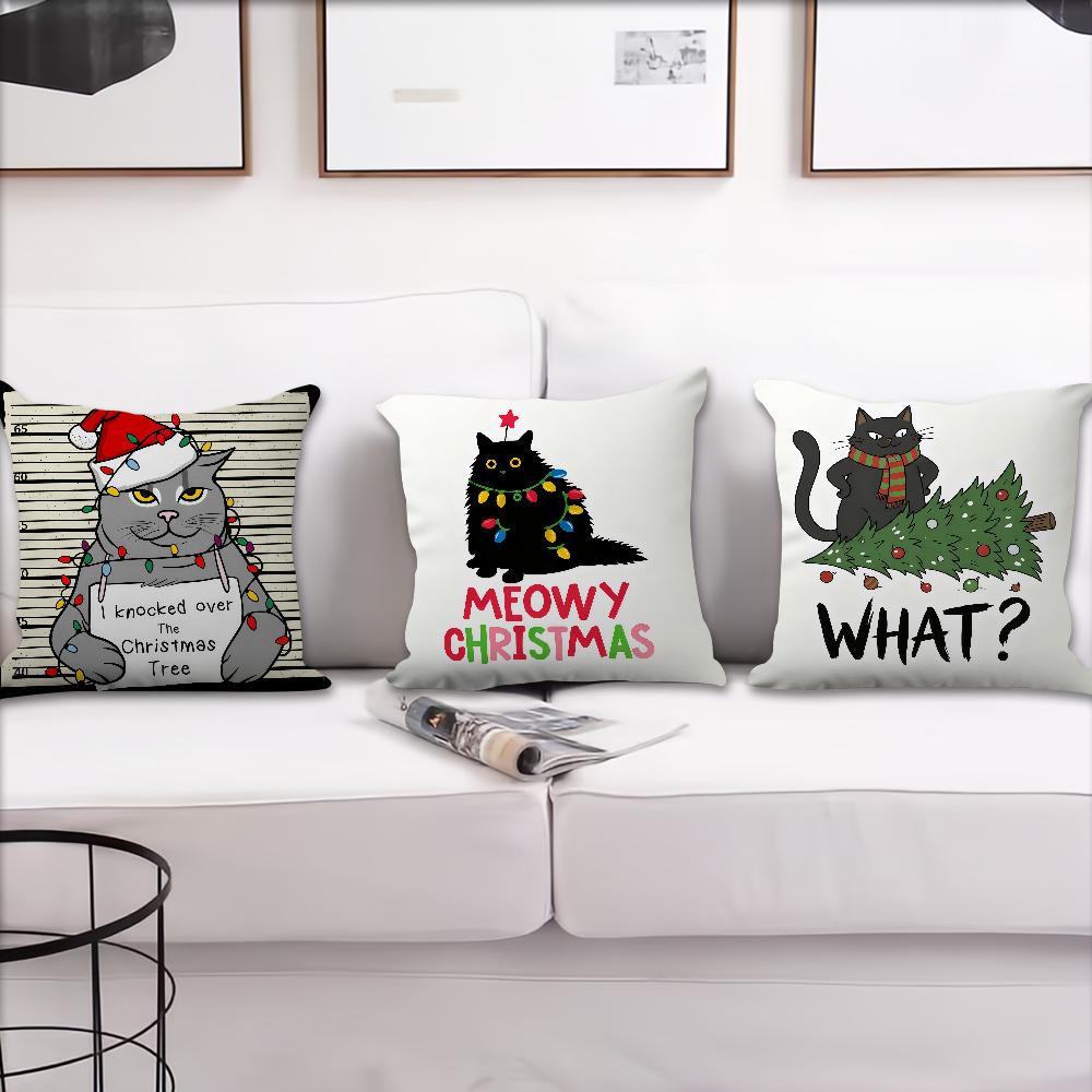 Christmas Cartoon Cat Cushion Cover Best Home Office Coffee Pillow Sofa Printing Decoration Room Shop Car Nordic Simplicity Hit