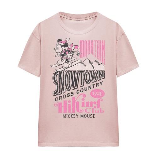 Disney Womens/Ladies Snowtown Ski Mickey Mouse T-Shirt