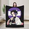 Kimetsu No Yaiba Blanket Cover Shinobu Kocho Fleece Throw Blanket Summer Air Conditioning Decoration Ultra-Soft Warm Bedspread