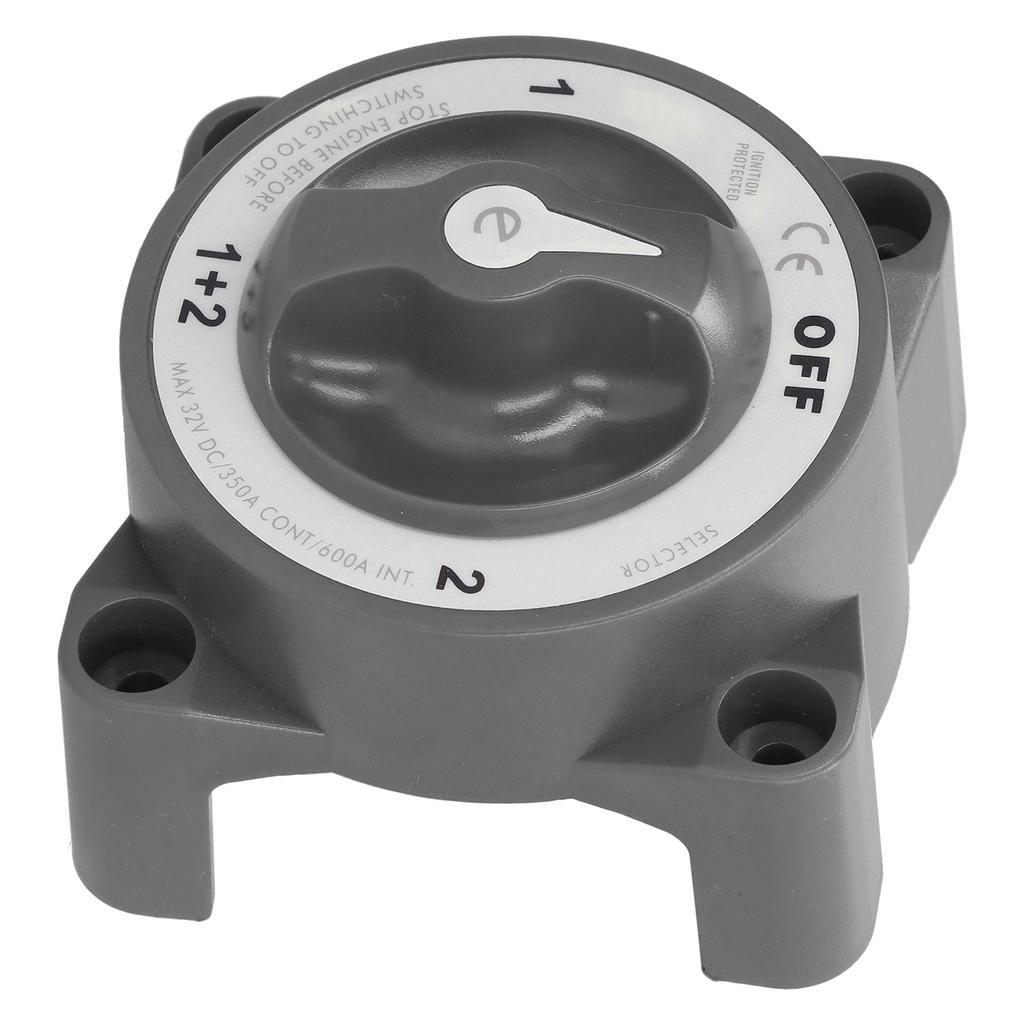 Battery Switch 4 Position 38in16 Terminal IP66 Waterproof for Motorhomes 32V 350ABlack