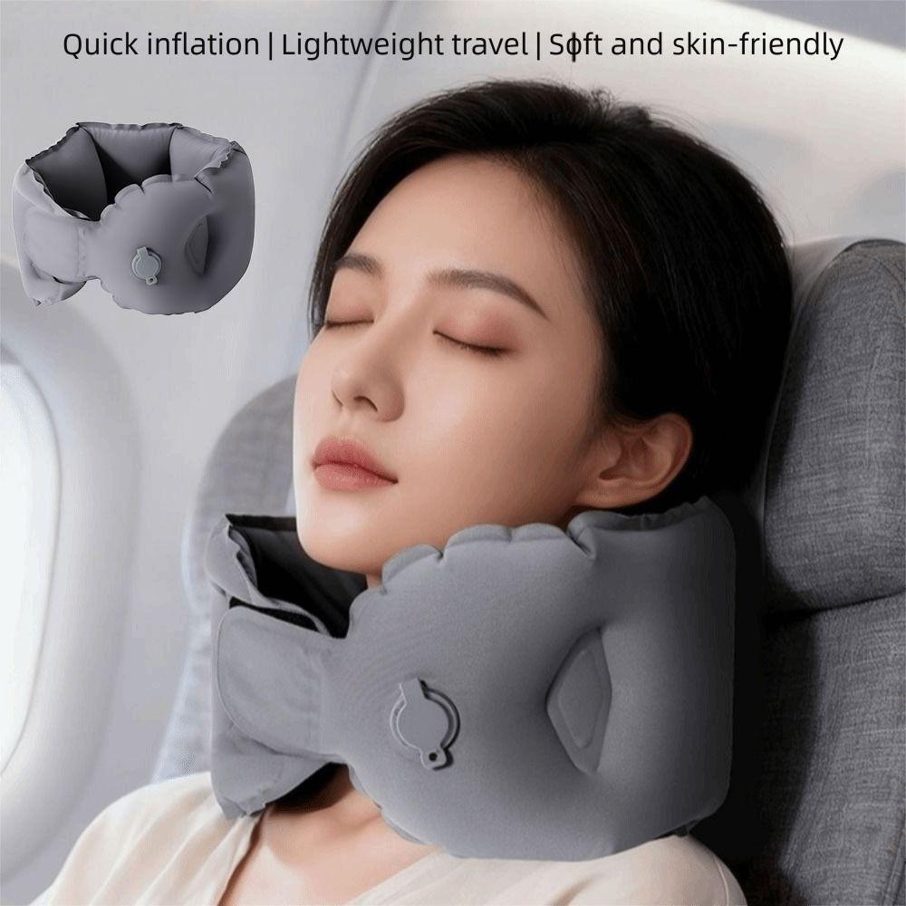with Storage Box U-shaped Neck Pillow Breathable Ring Neck Pillow Inflatable Travel Pillow Travel