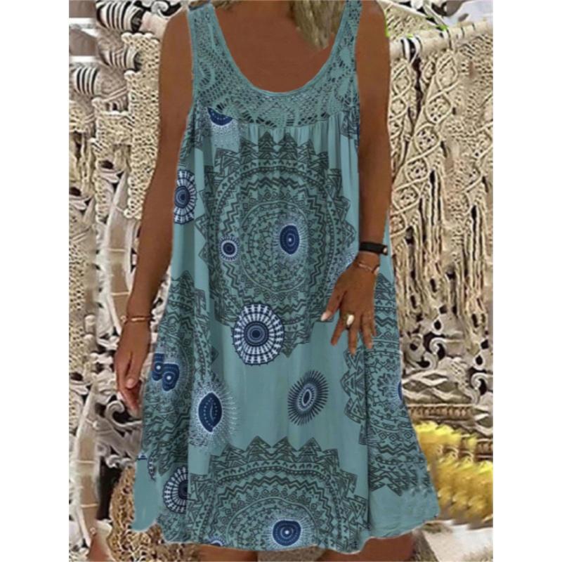 Сексуальное женское кружевное платье без рукавов большого размера свободное расклешенное платье-майка длинная юбка большое 2XL