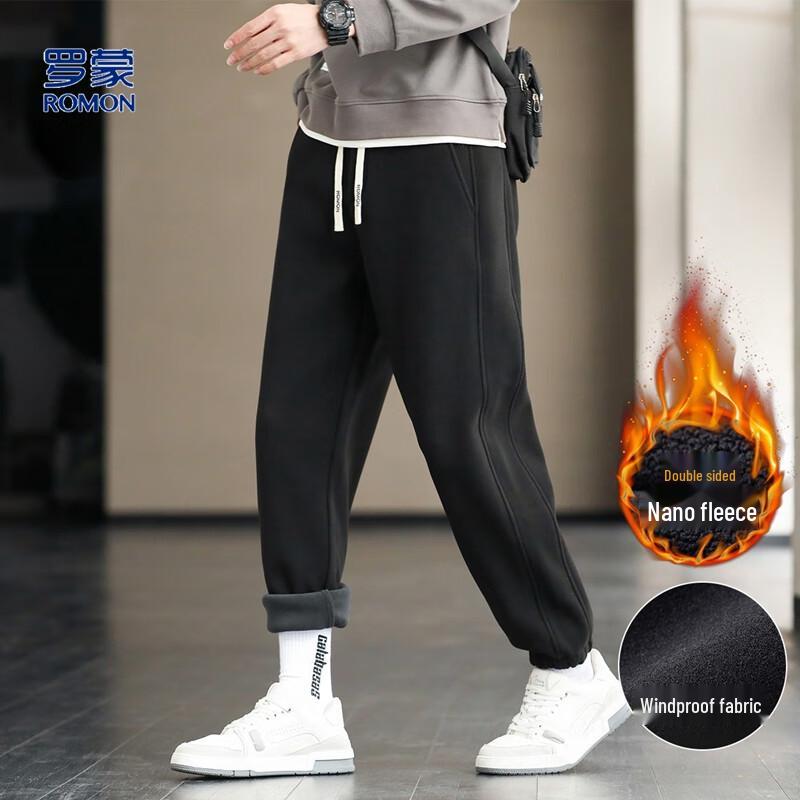 Romon Men's Fleece-Lined Casual Pants