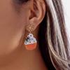 Creative Cartoon Akimbo Pumpkin Leg Dangle Earrings for Women Halloween Enamel Spider Drop Earring Festival Party Jewelry Gifts