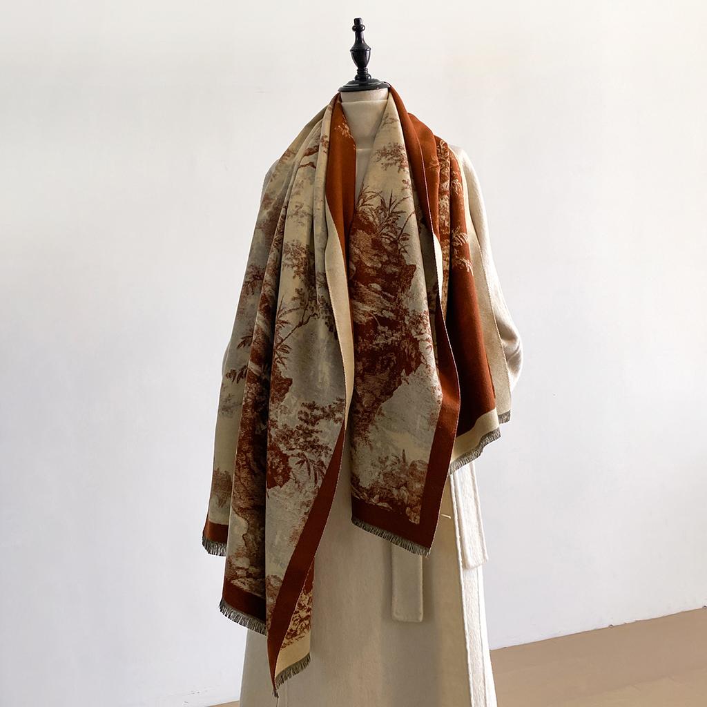 New Luxury Brand Cashmere Women Print Scarf Winter Warm Shawl and Wrap Bandana Pashmina Female Foulard Blanket Poncho Scarves