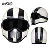 Vintage-Style Full Face Motorcycle Helmet Carbon Fiber Fiberglass Retro Cruiser Men Women Universal Fit
