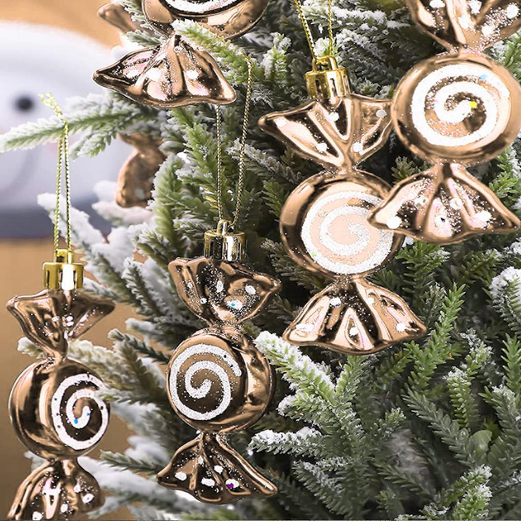 6Pcs Xmas   Ornaments Delicate Plastic Hanging   Ornaments Xmas Tree Hanging Decorations for Garlands Gift Packages