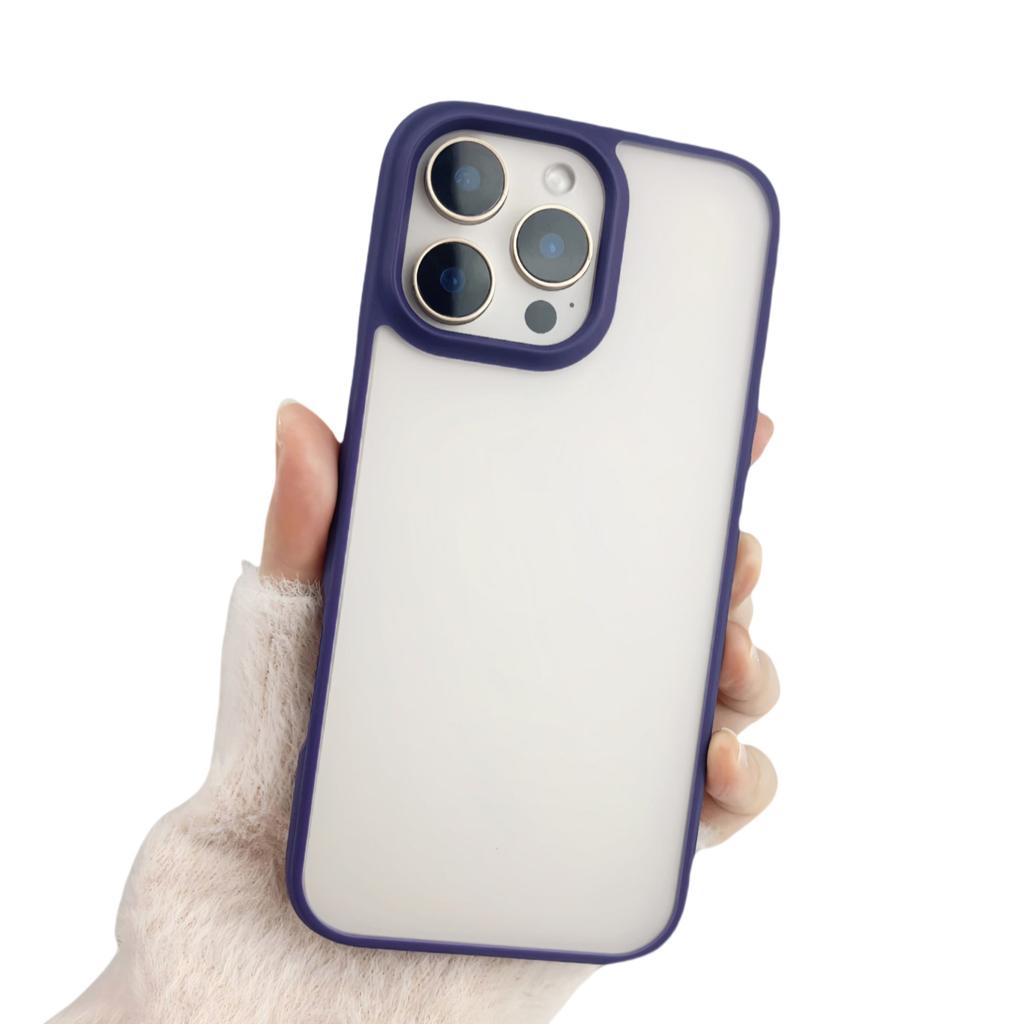 For iPhone 16 Pro Case Curved Frame PC + TPU Phone Cover Anti Drop Protection