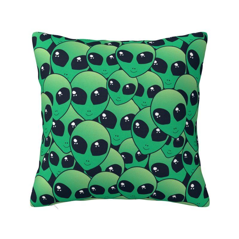 Custom Space Alien Cushion Cover 40x40cm Velvet Throw Pillow Case for Sofa Car Square Pillowcase Home Decor