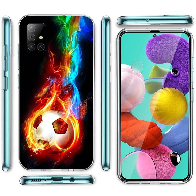 Football Soccer Ball Design Phone Case For Samsung Galaxy A52 A32 A22 A12 A51 A31 A50S A30S A20S A10S Note 20 Ultra 10 Plus S10