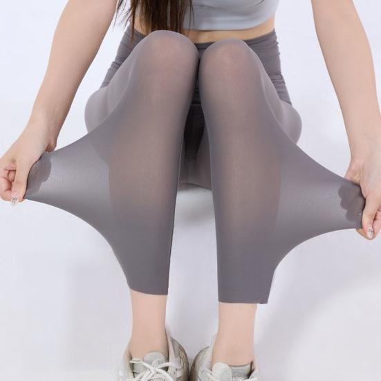 Colanți de Yoga Ultra-Subțiri de Vară Talie Înaltă Protecție UV Femei Mulați Pantaloni Sport Respirabili Elastici Pantaloni de Fitness