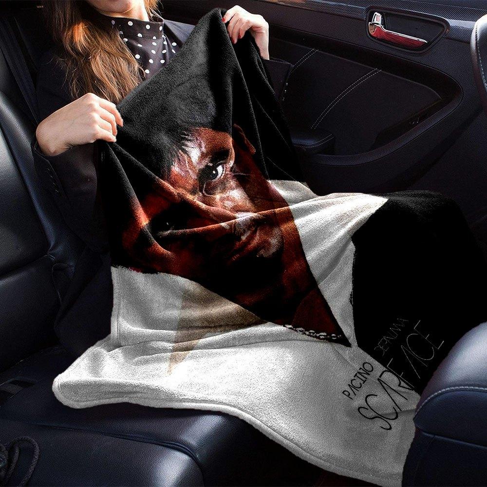 1pc Scarface-Inspired Flannel Blanket - Soft Cozy All-Season Throw for Bedroom, Sofa, Camping, Travel - Perfect Gift for Movie FansB39