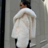 Women Flip Collar Plush Coat Fluffy Faux Fur Luxury Style Loose Warm Solid Color Short Jacket Fashion Outerwear Autumn Winter