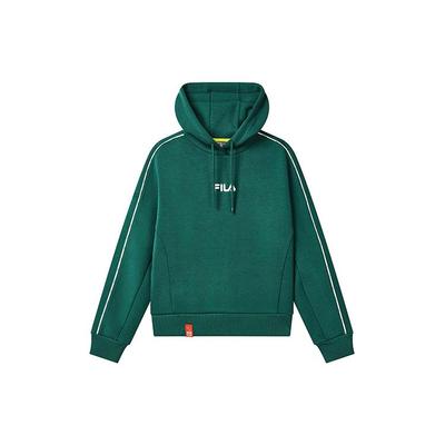 X MAGIC STICK Collaboration American Autumn Logo Print Hoodie Women Hoodies Wheat-Green F11W319206F-GN
