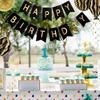 36 Pieces Reusable Birthday Decoration Set - Happy Birthday Banner, Bunting, Beehive Decoration, Ribbons (Confetti Rainbow Party Decoration)
