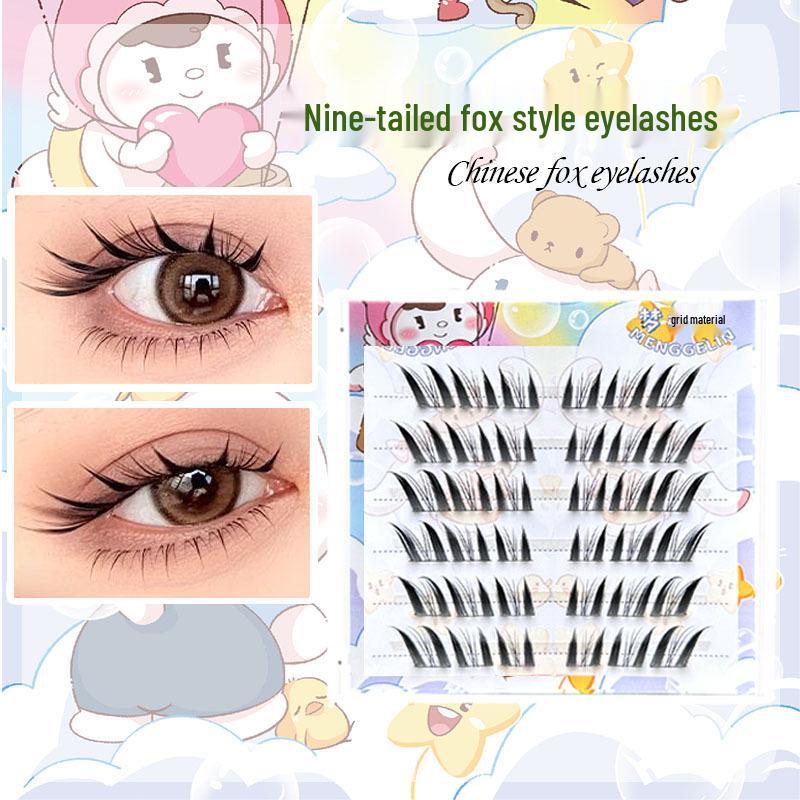 

Su Daji Fox-Eye False Eyelashes - No Glue Needed, Slanted Style, 6 Rows