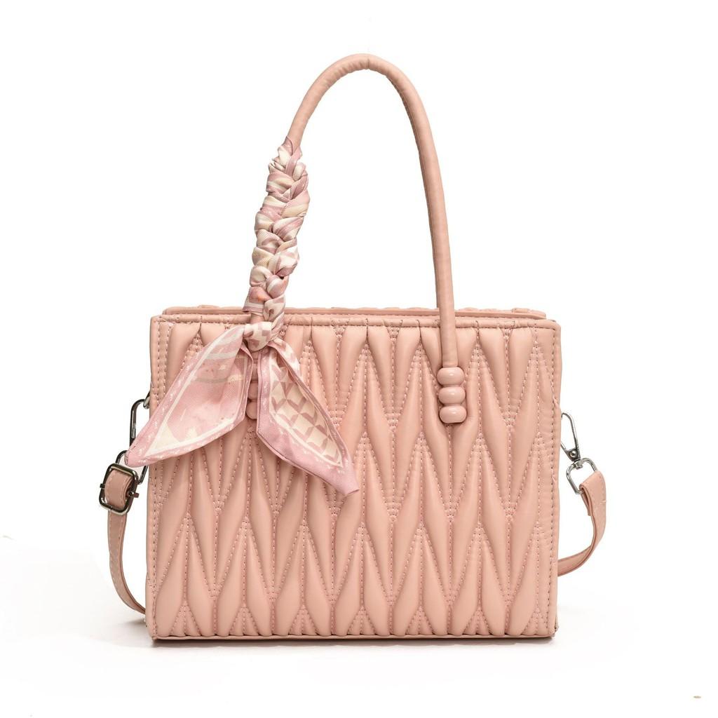 Ielgy Fashion Ladies Pleated Underarm Bag Commuter Classy All-Match Tote Bag