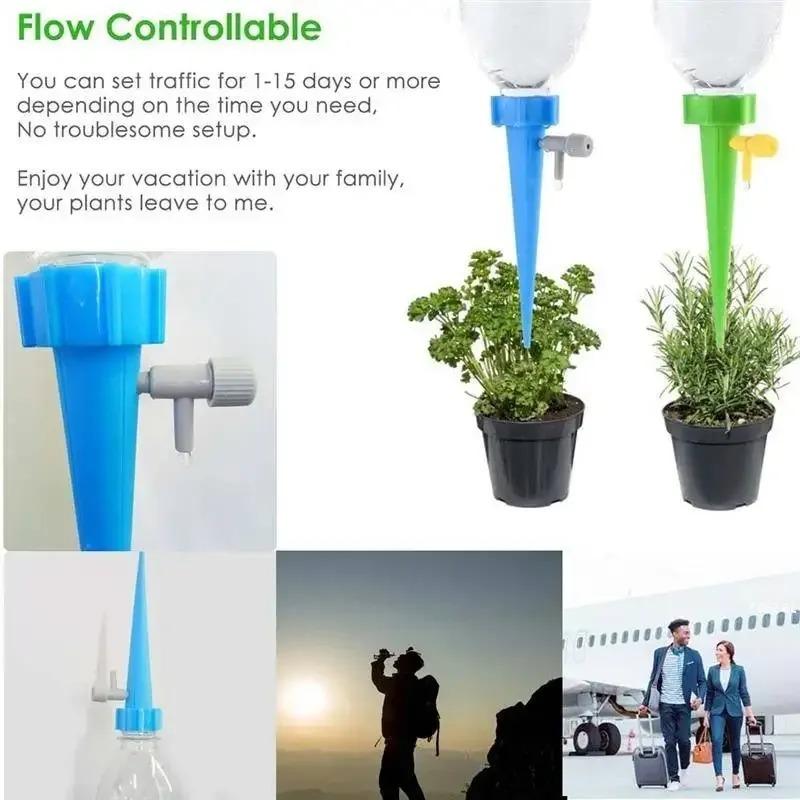 Sistema di irrigazione a goccia automatico Punta autoirrigante per piante da fiore Dispositivo gocciolatore automatico regolabile per giardino in serra