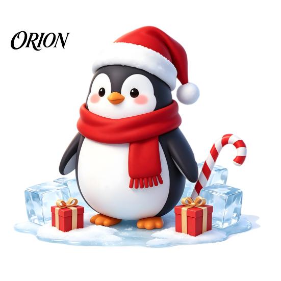 Removable Window Art Christmas Cartoon Penguin Sticker, Cute Decal with Santa Hat And Seasonal Home Ornament Scarf Design, PVC Waterproof Static Glass