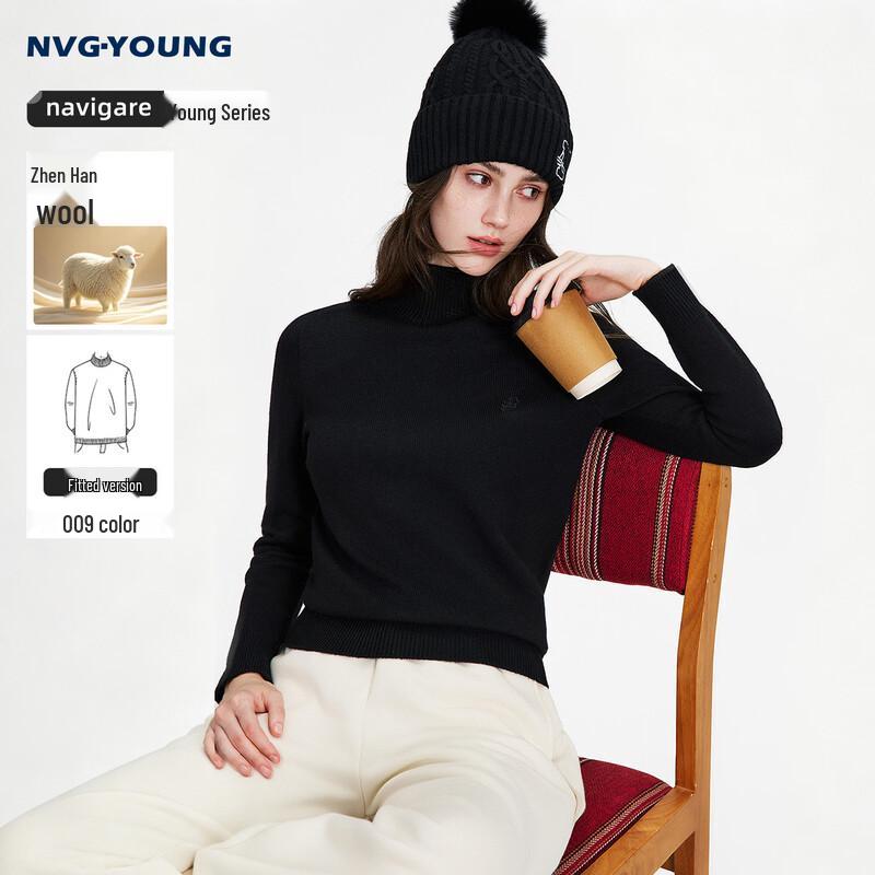 NVG·YOUNG Wool-Blend Mock Neck Pullover Sweater