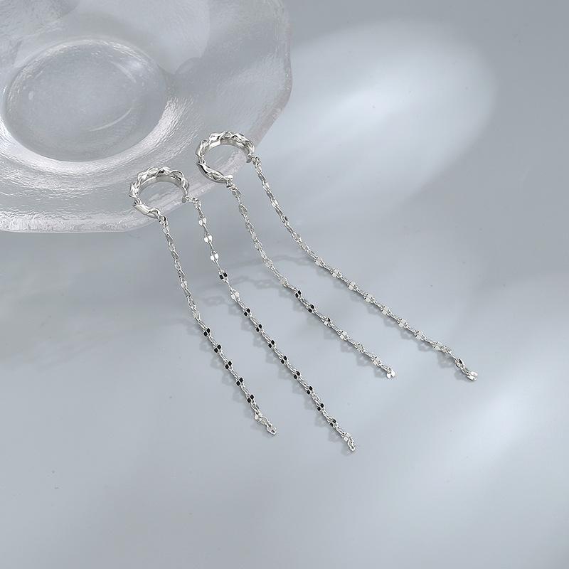 Gu Maoning, Gedrehte Kettchen-Ohrclips Für Frauen Ohne Ohrlöcher, Retro Doppellagig Individuell Kalt Wind Ohrknochen-Clips, Ohrringe.