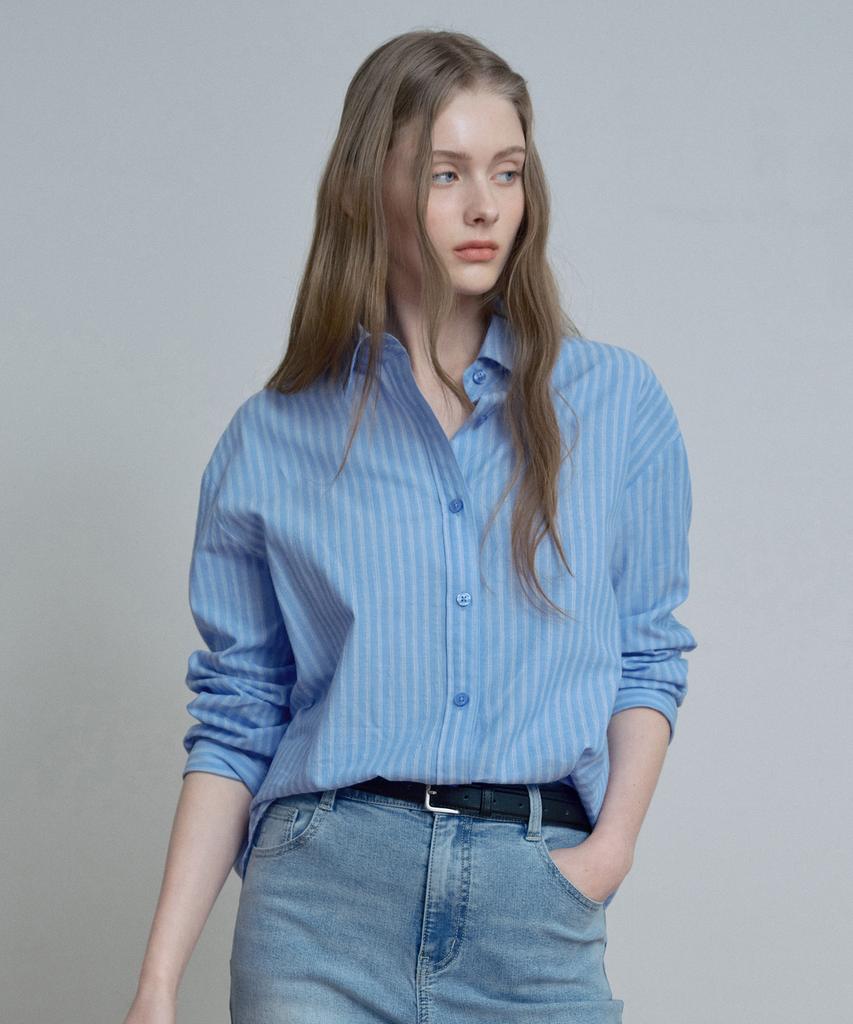 MIND BRIDGE WOMEN [W] Striped Oversized Shirt - 2 Colors