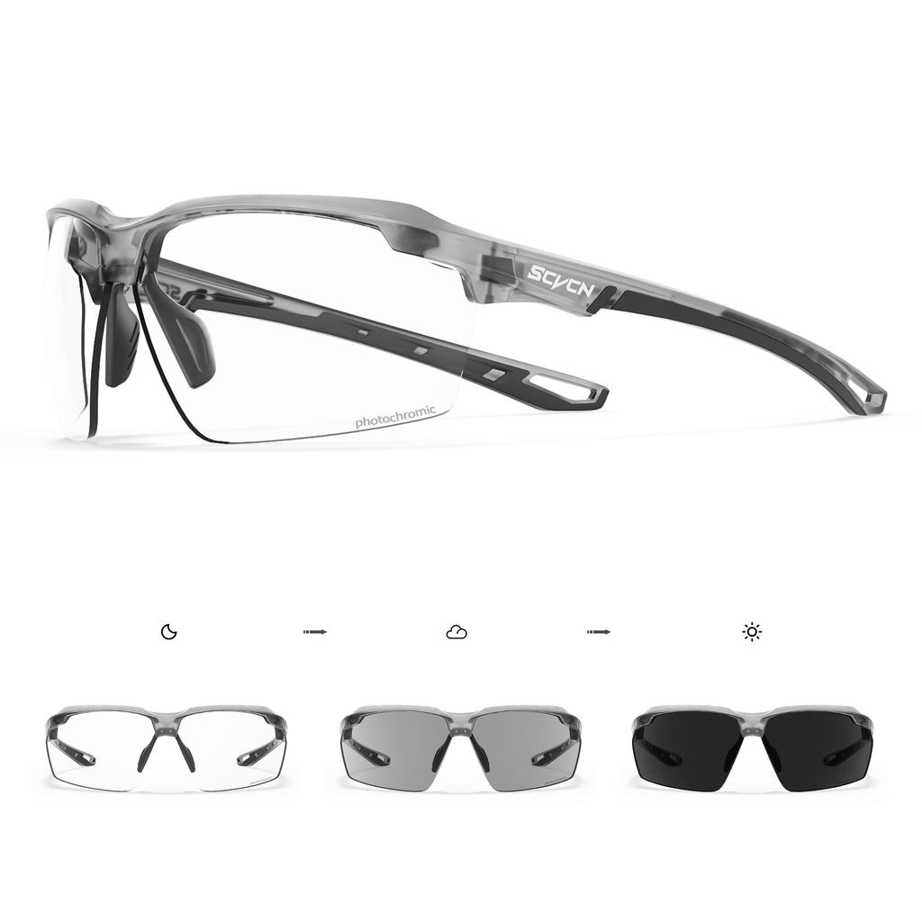 SCVCN Cycling Red Blue Photochromic Glasses Outdoor Sports Running Men's Sunglasses Road MTB Bicycle Goggles Women Bike Eyewear