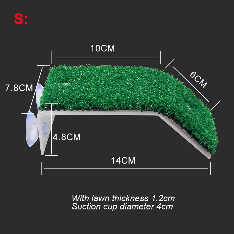 Turtle Basking Platform Turtle Habitat Simulation Lawn Ramp Turtle Dock Floating Island for Reptile Terrarium Aquarium Accessory