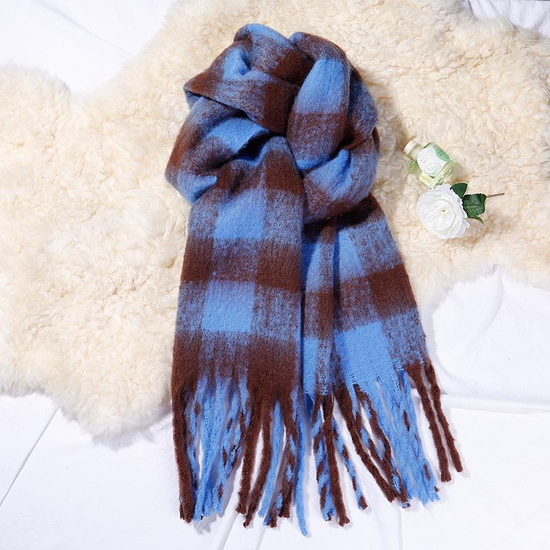 Red Plaid Scarf Female Christmas Winter Korean Atmosphere Scarf Autumn and Winter Warm with Coat Versatile Send Girlfriend