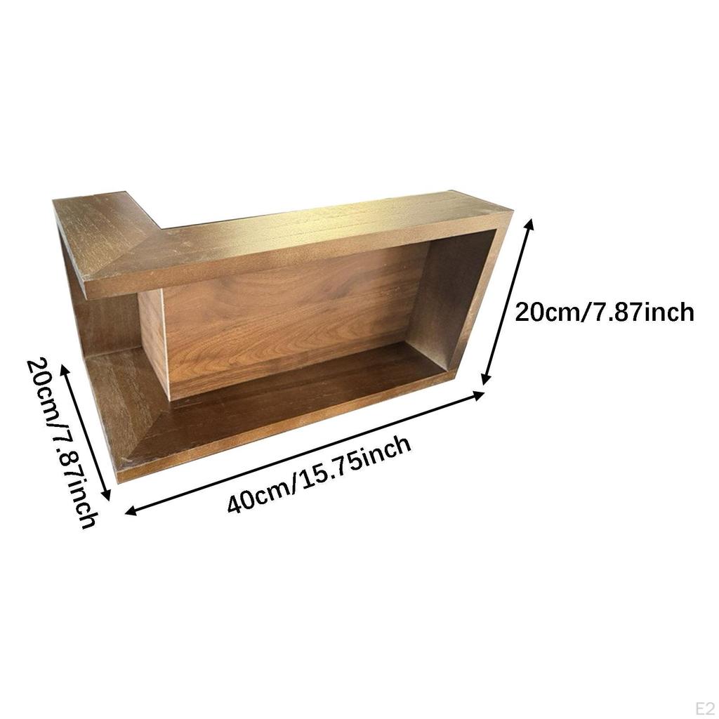 Corner Wall Shelf Floating Space Saving Sturdy Easy Installation Wooden Storage Rack for