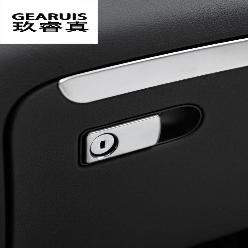 Car Styling Copilot Storage Box Decoration Trim Stickers Glove Covers For Mercedes Benz GLC X253 Class Auto Interior