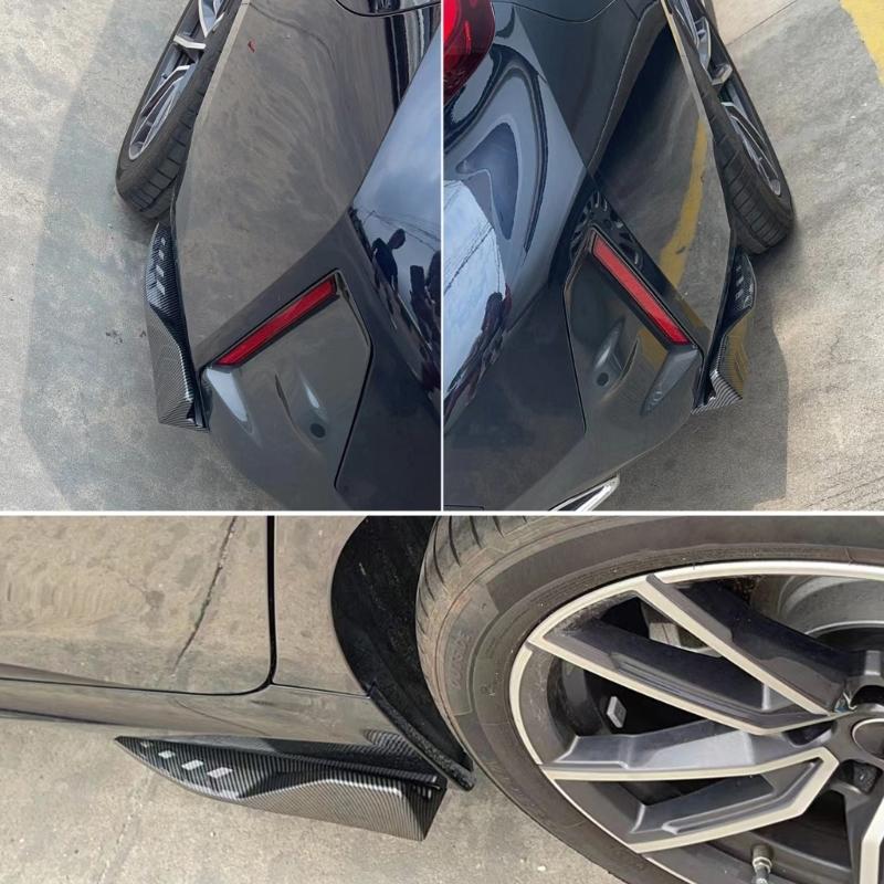 Protector de esquinas de parachoques trasero mejorado, faldones laterales, par de alerones de protección lateral para modificación de automóviles y protección contra colisiones