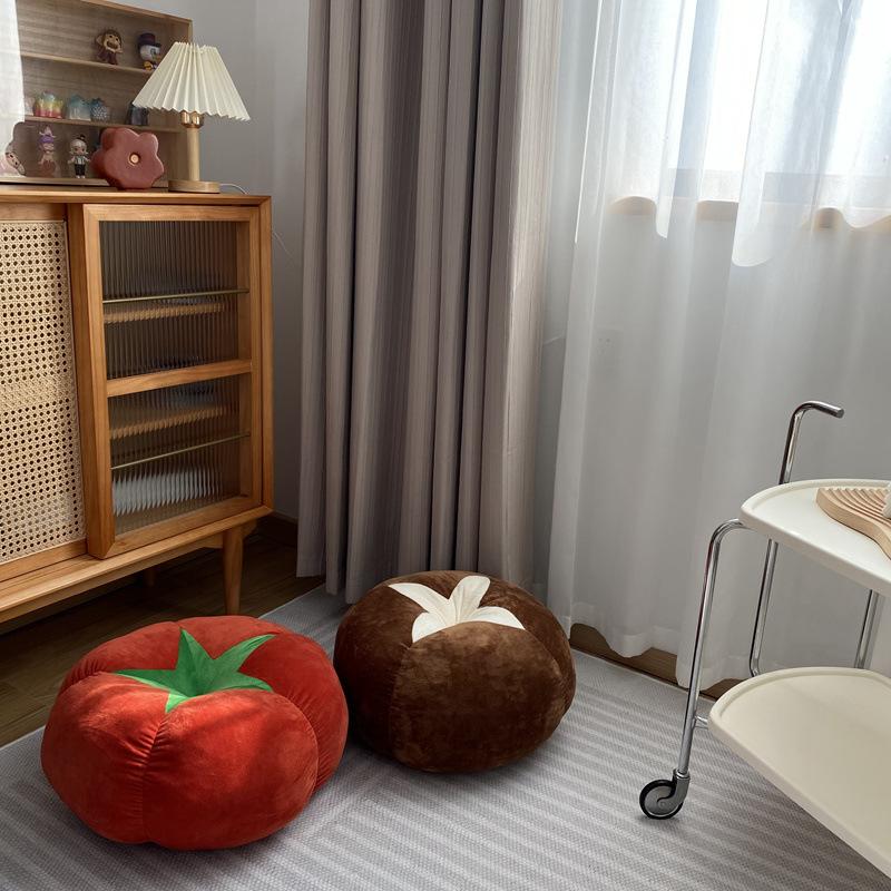 Creative Mushroom Tomatoes Persimmon Plush Pillow Sofa Bay Window Bedroom Tatami Bed Back Cushion Home Decor Cute Pillows