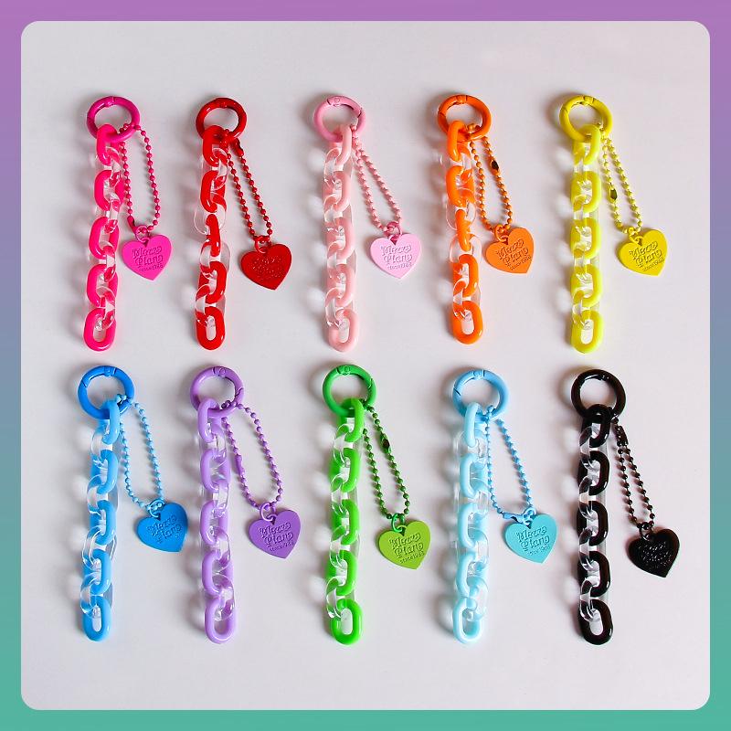 Sweet Cartoon Cute Heart Shaped Keychain Pendant Creative Chain Key Ring  Bag Hanging Decoration Accessories Gifts
