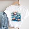 (Asian Size) Clothing Casual Women Tee Top Short Sleeve T Shirt Fashion Print Lady Female Graphic T-shirts