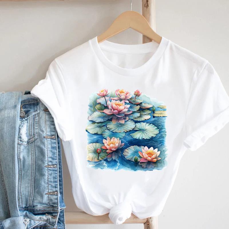 (Asian Size) Clothing Casual Women Tee Top Short Sleeve T Shirt Fashion Print Lady Female Graphic T-shirts