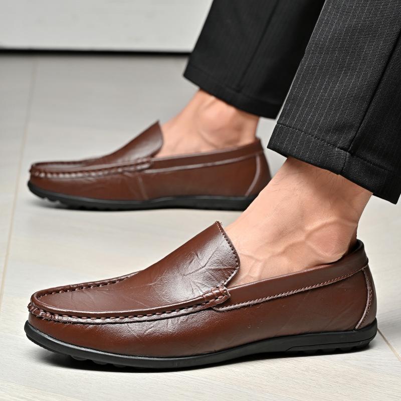 Genuine Leather Men Shoes Casual Luxury Brand Men Loafers Italian Moccasins Breathable Slip On Men Driving Shoes Chaussure Homme