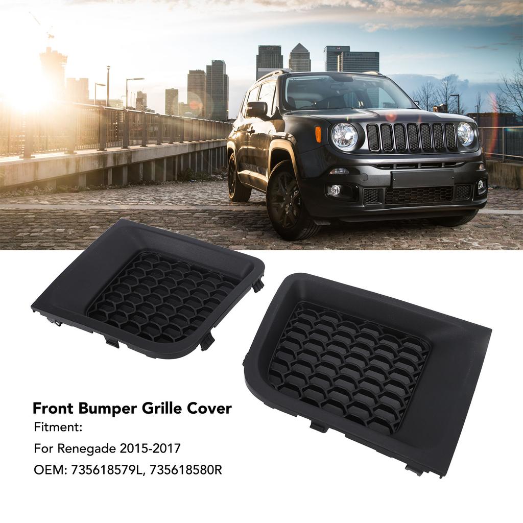 Front Bumper Grille Cover Front Bumper Grille Cover 735618579L Left And Right Lower Cover Insert for Renegade 2015 To 2017