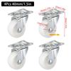 1/2/4Pcs White Nylon Rubber Caster Wheel 360 Degree Swivel Casters New Furniture Roller